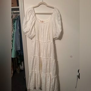 Puffy sleeve maxi dress